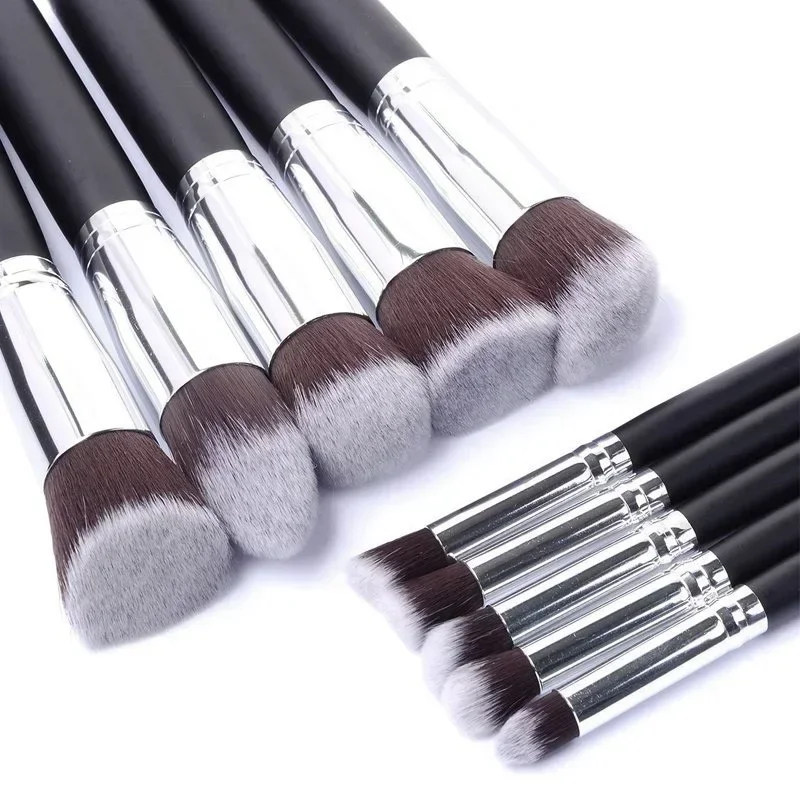 10 Stuks Luxe Make-Up Kwasten Sets Foundation Poeder Blush Oogschaduw Concealer Lip Oogborstel Cosmetica Maquiagem Beauty Tools