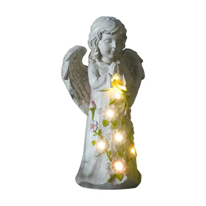 

Garden Decor Angel Statue Solar Yard Decorations Angelic Resin Figurines Resin Sculpture Art Decoration Solar Yard Decorations