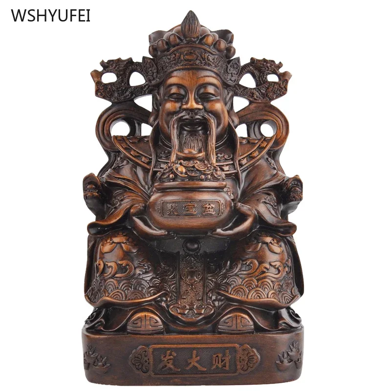 1 pc resin Fate Wealth God Ornament living room Home Crafts Buddha Statue Sculpture Desktop decor feng shui Housewarming gift