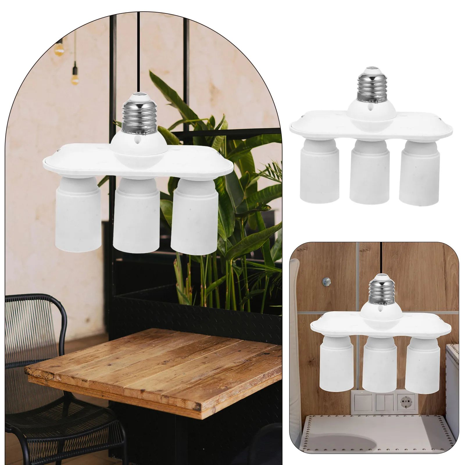 

Light Socket Adapter E27 E26 to 3e27 26 Lamp Bulb Socket Splitter Adapter Holder Converter for Bedroom Living Room Office