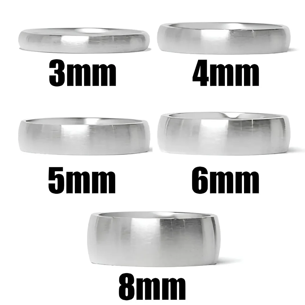 Surgical 316L Stainless Steel Brushed Band Rings Industrial Wedding Jewelry for Men Women Biker Stackable Rings Accessories