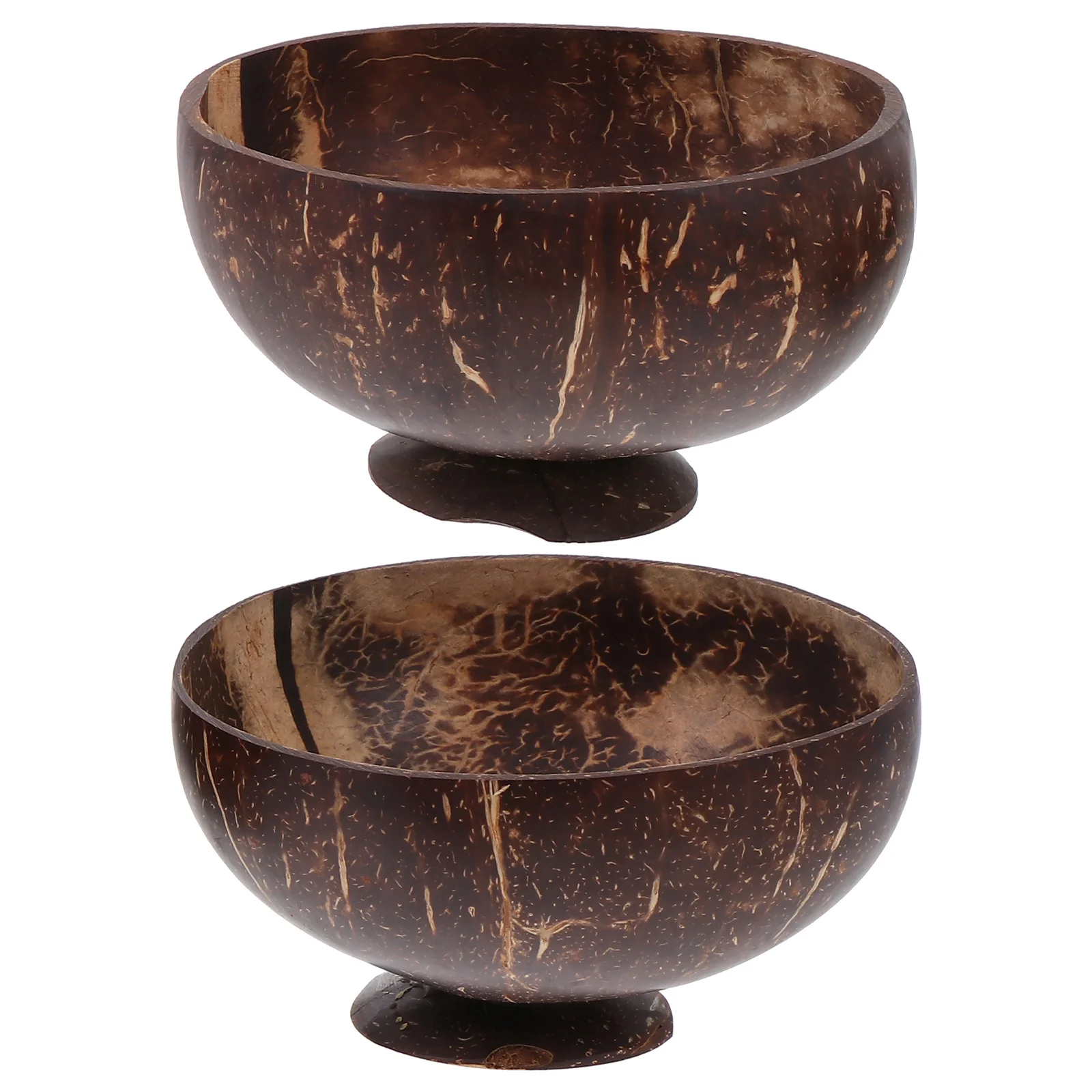 

2Pcs Coconut Shell Bowls Natural Wood Serving Bowls for Snacks Cakes Candies Fruit Tray Simple Food Server Housewarming Gift