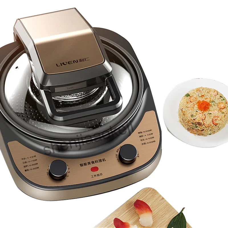 Máquina de cozinhar automática inteligente fogão de alimentos gourmet doméstico grande capacidade fritadeira de ar máquina 4l 220v