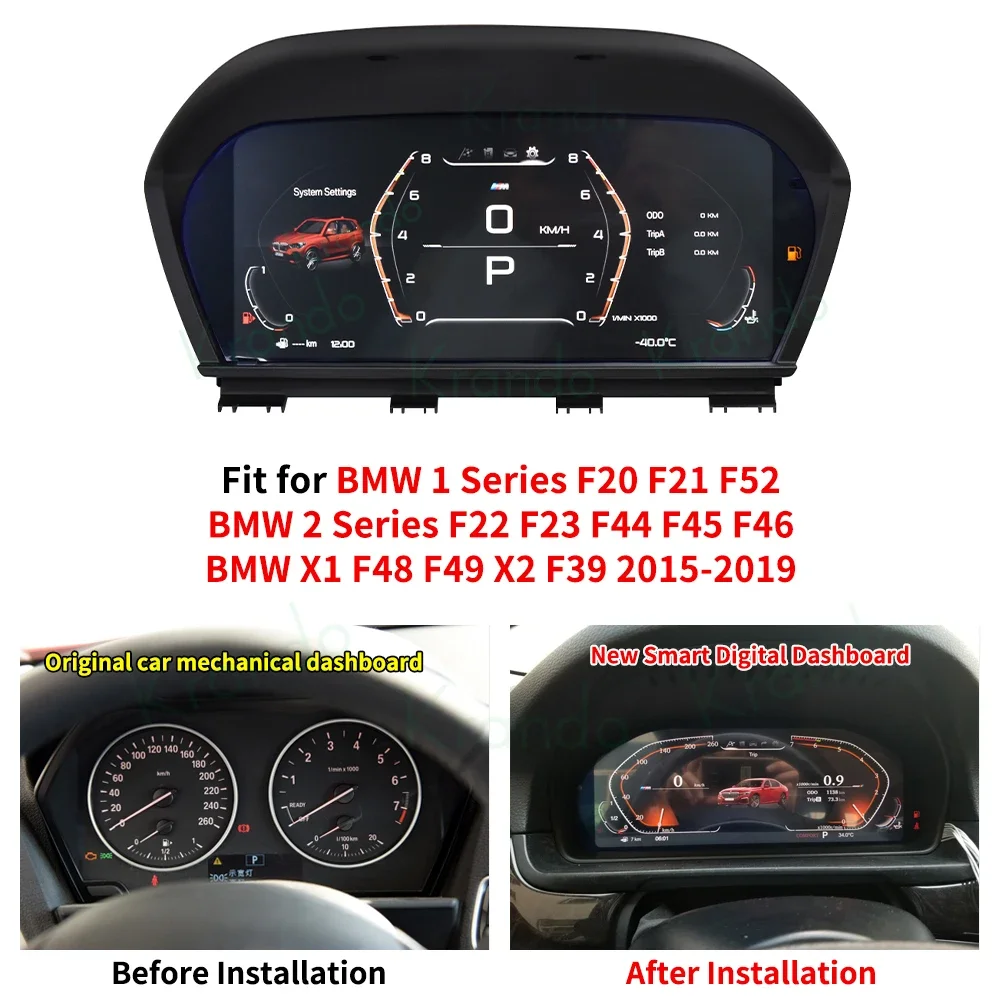 LCD Dashboard For BMW 1 Series F20 F21 F52 F22 F23 F44 F45 F46 X1 F49 X2 F39 Car Digital Cluster Instrument Speed Meter