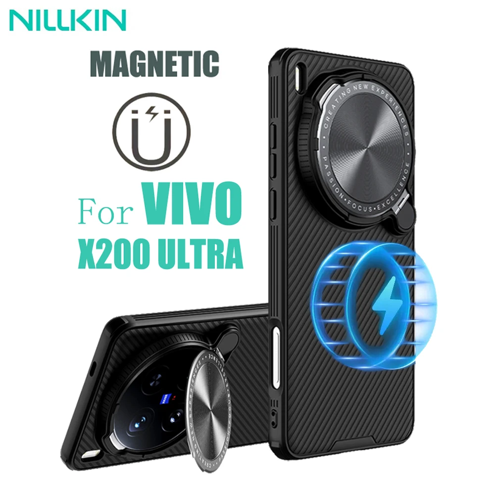 

Чехол MagSafe для Vivo X200 Ultra, чехол NILLKIN CamShield, магнитный держатель для телефона с беспроводной зарядкой, чехол для камеры для Vivo X200 Ultra