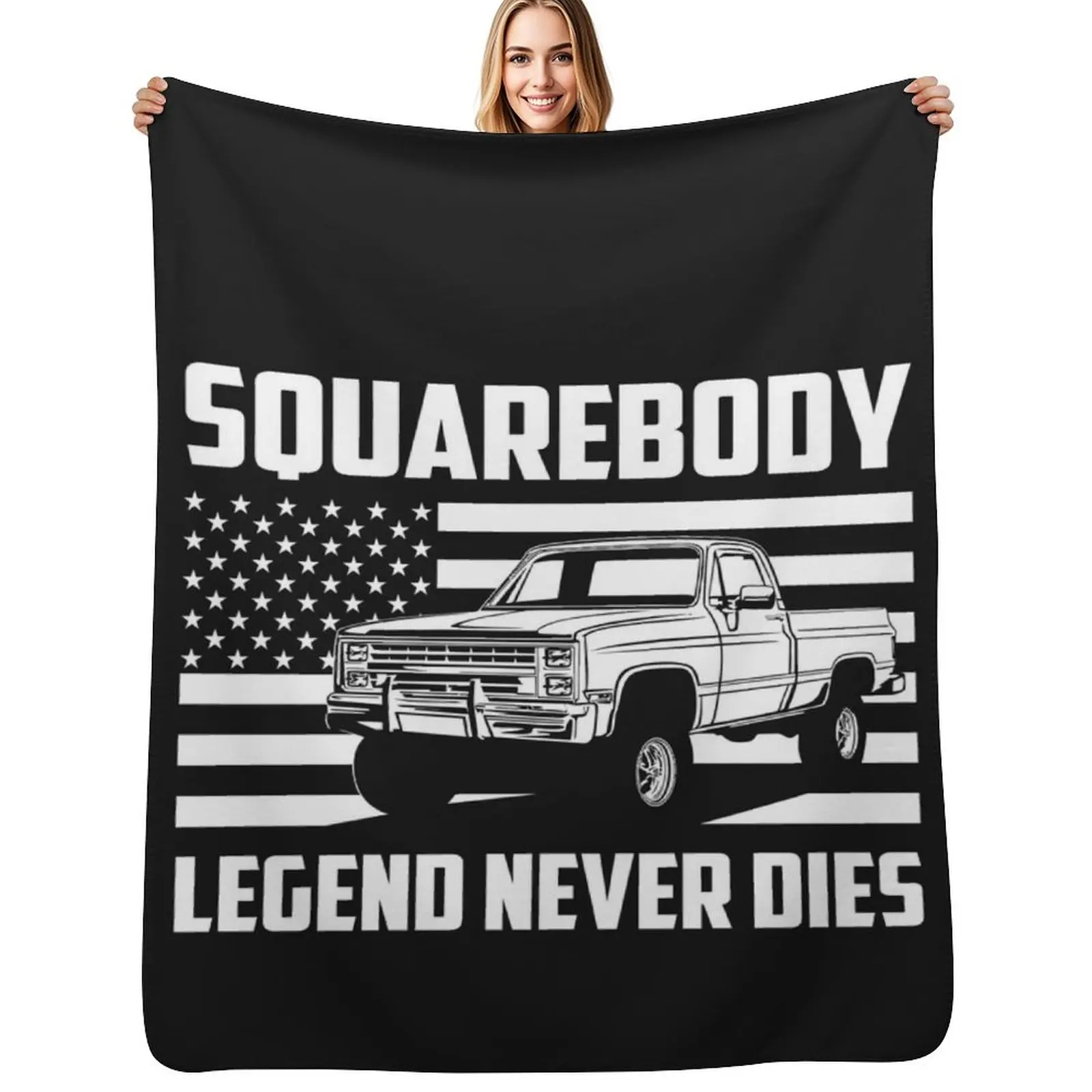 

Squarebody Legend Never Dies Classic Square Body Pickup Truck Throw Blanket Soft Plaid Winter beds Blankets