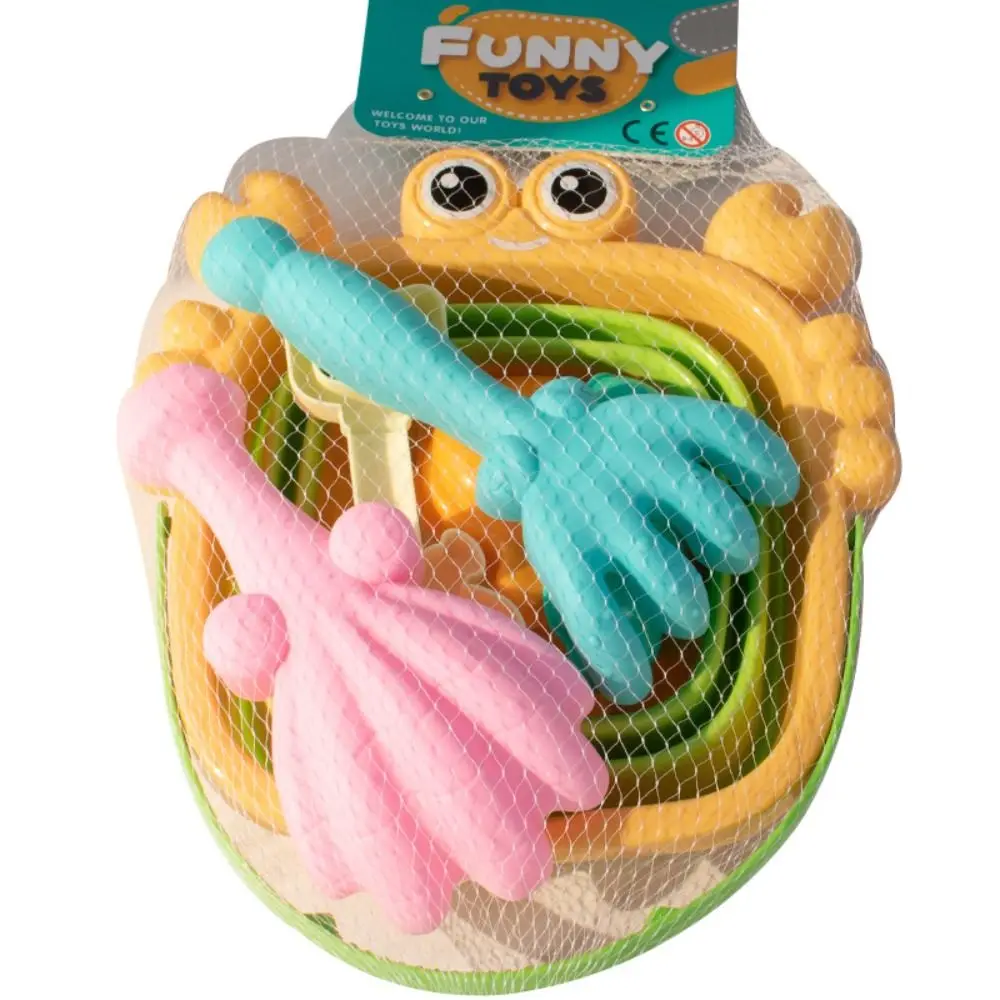 4pcs/Set With Bucket Folding Bucket Beach Interactive Parent-Child Beach Shovel Bucket Set 4pcs/Set Plastic Summer Beach Fun