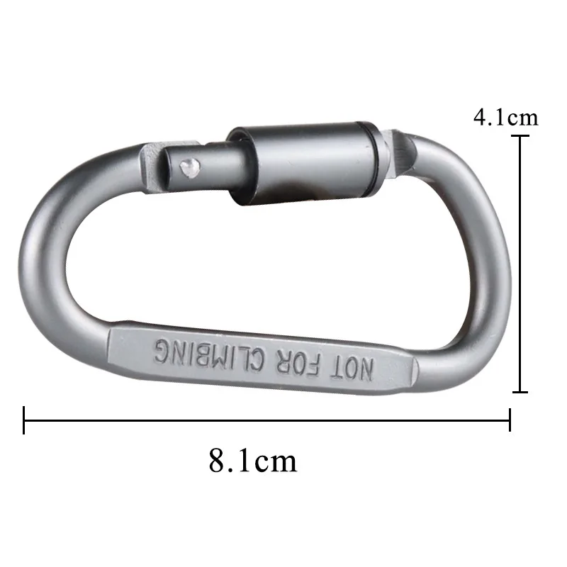 D-type metal lock buckle with bolt and key hook