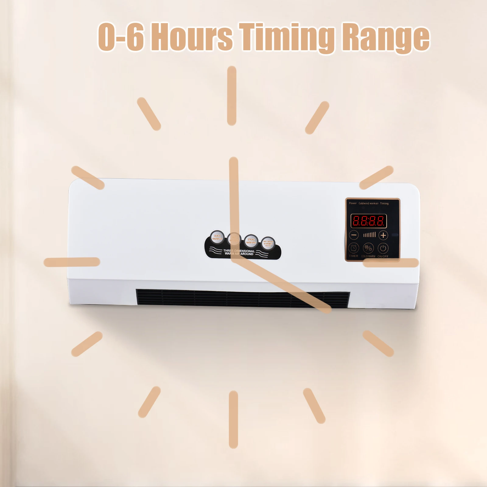 2-in-1 Air Conditioner Heater and Fan Combo Timing Wall Mounted Electric Fan and Space Heater Remote Control for Dormitory Home image 4