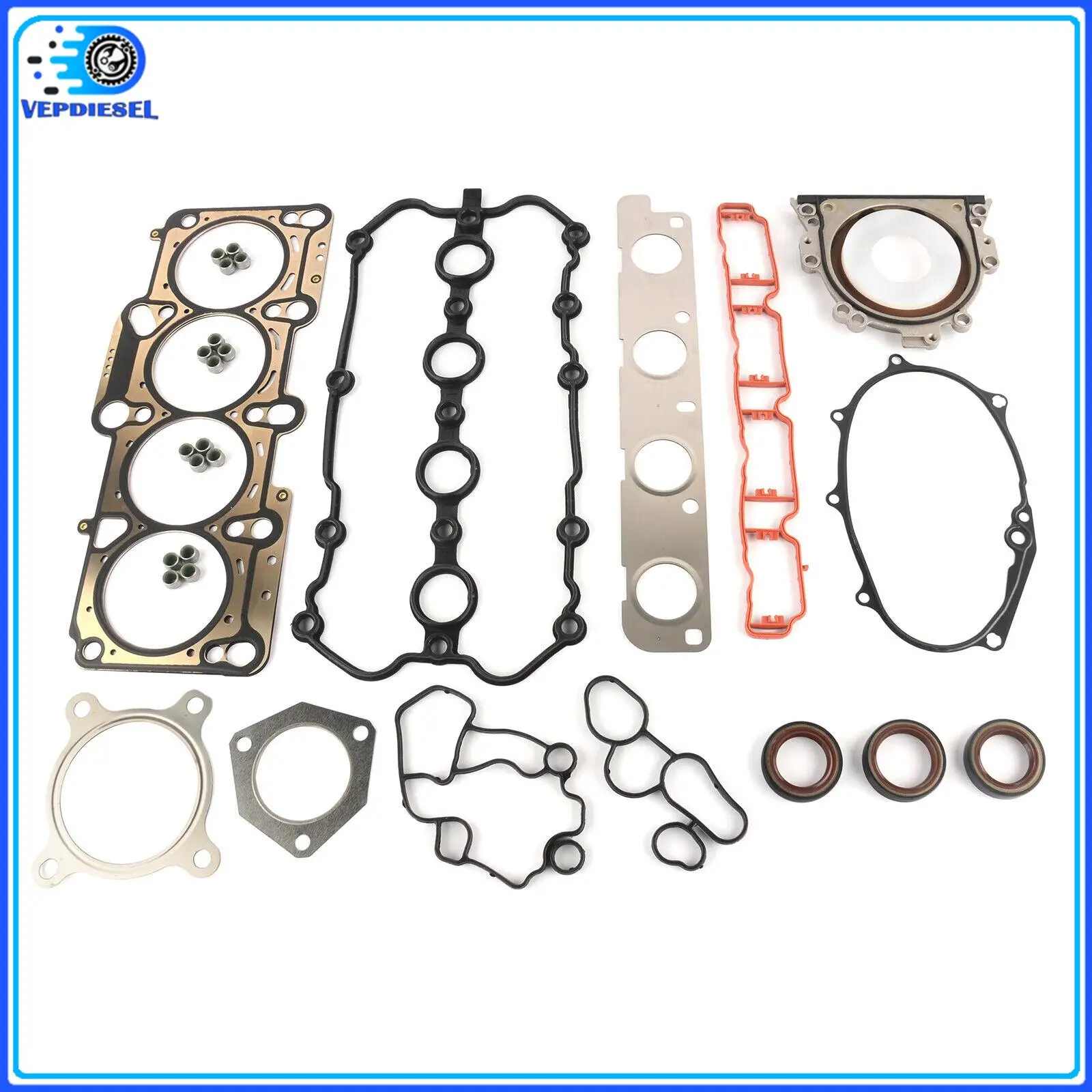 1Set EA113 Engine Gasket Overhaul Kit 06F103483D Fit For AUDI A4 VW 2.0 TFSI BWA BPY New 06A103171A 06F103383G 8E0253115D 04-08