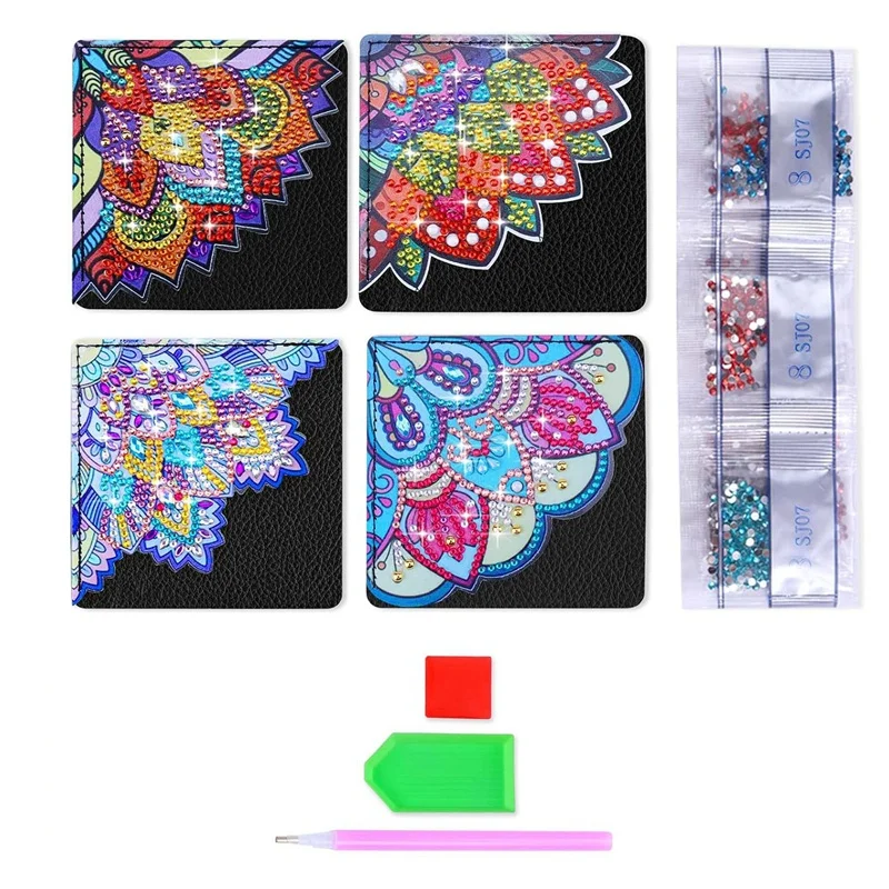 

4 PCS Cute Diamond Art Bookmarks DIY Corner Bookmark Diamond Painting Kits For Book Lovers