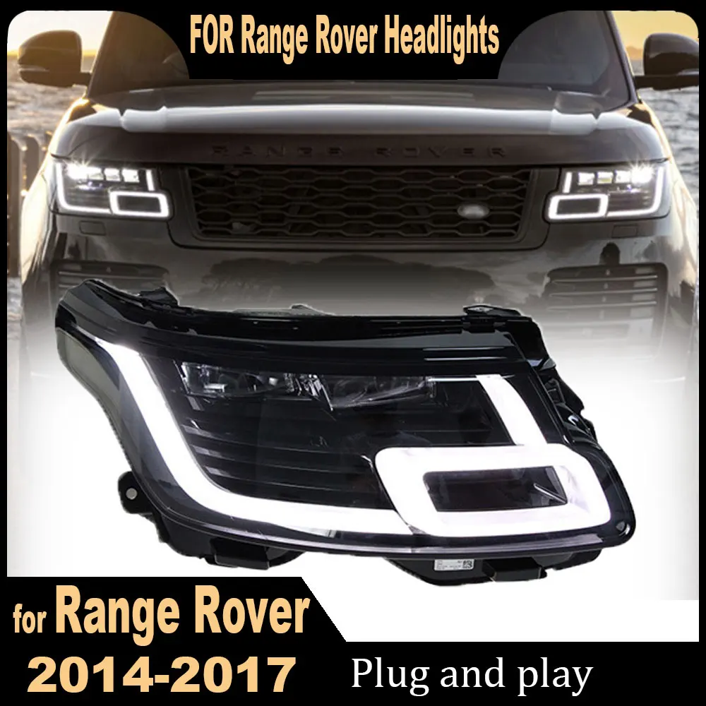 

Светодиодные фары в сборе для Land Rover Range Rover 2014 2015 2016 2017, обновленные светодиодные фары, аксессуары для дневных ходовых огней