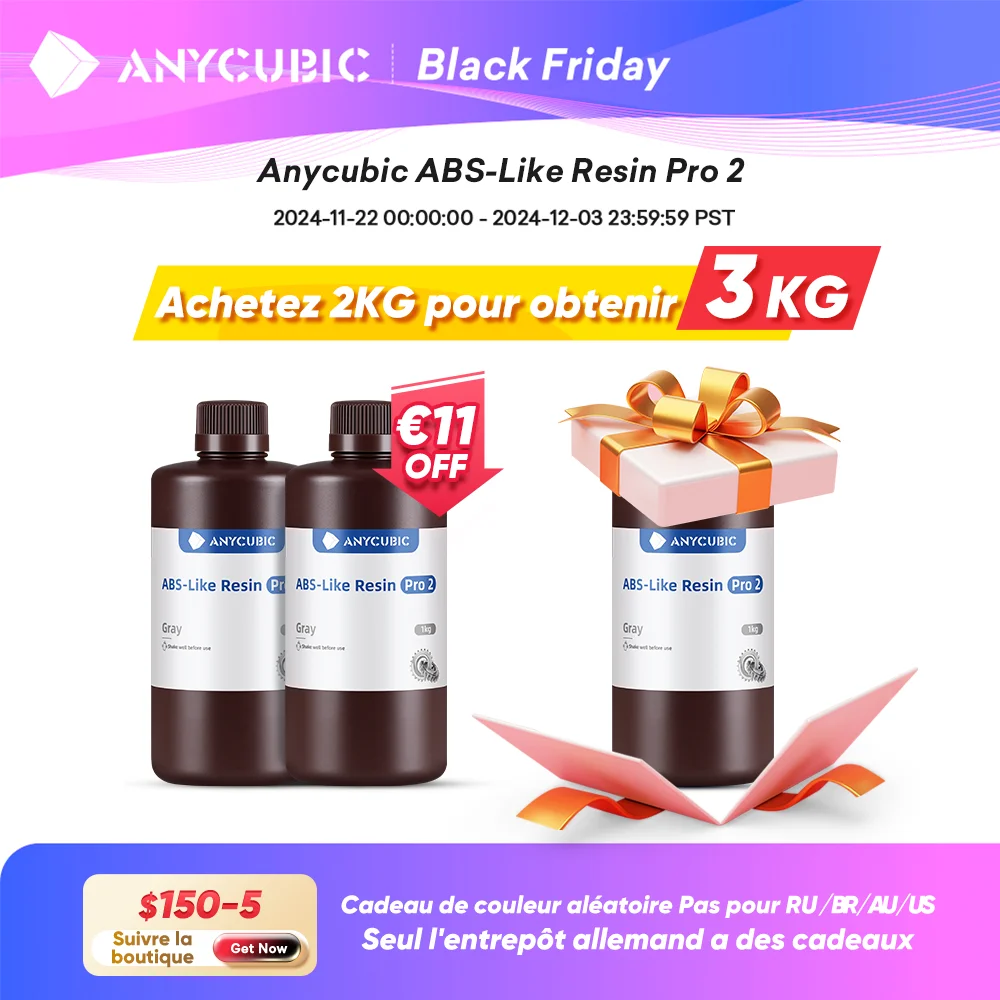 ANYCUBIC ABS-Like Pro 2 3D Printer UV Resin 405nm For LCD DLP Printers Strong Formula Printing Accuracy Up to 0.1mm ABS+ Update