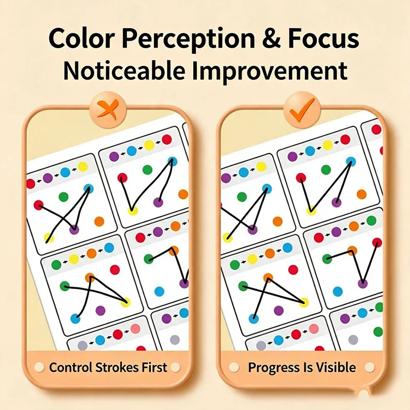 Visual Tracking Focus and Attention Training Card, Color and Number Recognition, Ideal Memory Improvement, Children's Gifts