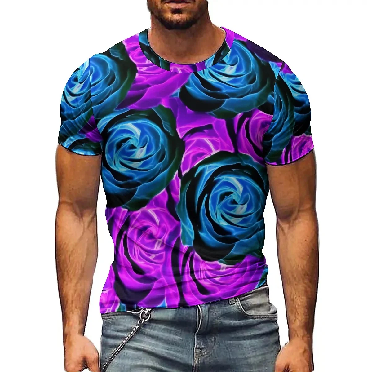 

Men and Women's Printed Short-sleeved 3D Printed Short-sleeved T-shirts, Oversized Crew Neck T-shirts.