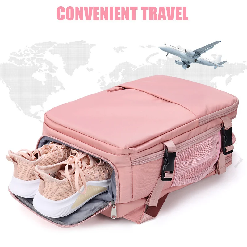 Business Backpack Women Mountaineering bag Teenage girl 15.6 inch Laptop Independent Shoe travel outdoor