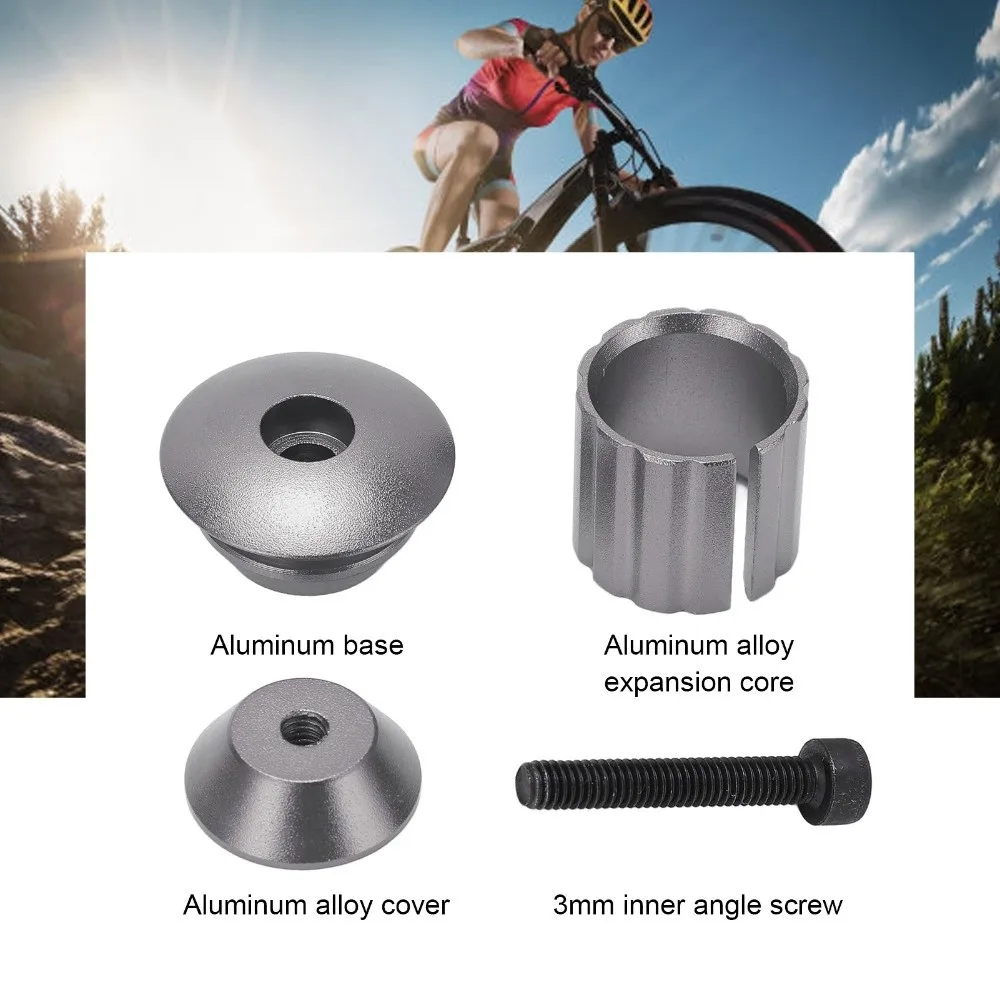 1 Pair Aluminum Material Bike Expansion Bar Plug Easy Installation Adjustable Bike Handle Grip End Caps Lightweight