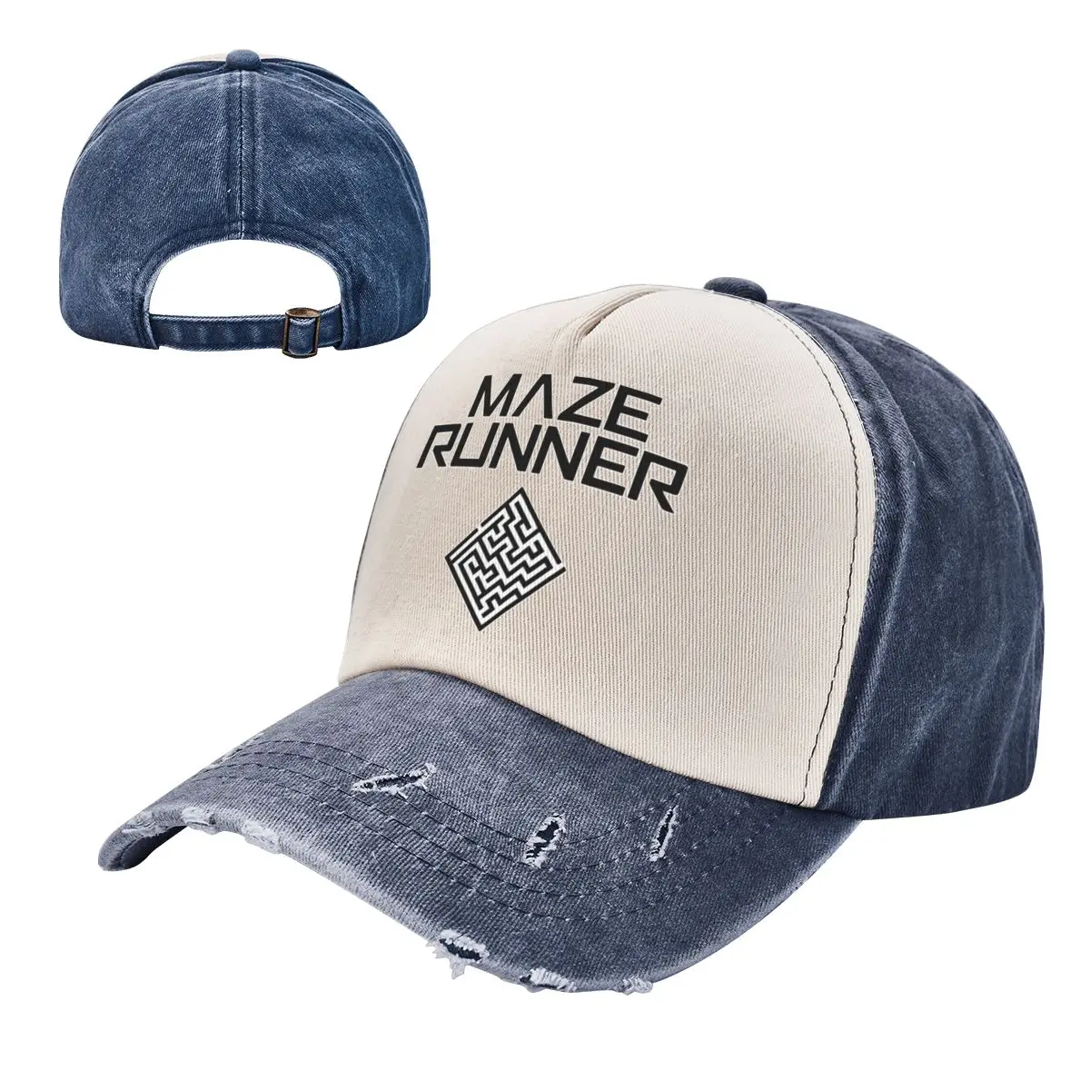 Maze Runner Logo Baseball Cap Vintage Distressed Denim Washed Snapback Hat Men Women Outdoor Activities Adjustable Fit Caps Hat