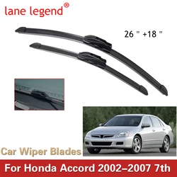 Escobilla de limpiaparabrisas para Honda Accord 7th 2002-2007, limpiaparabrisas de ventana delantera de coche, juego de escobillas de limpiaparabrisas aptas para brazo de gancho