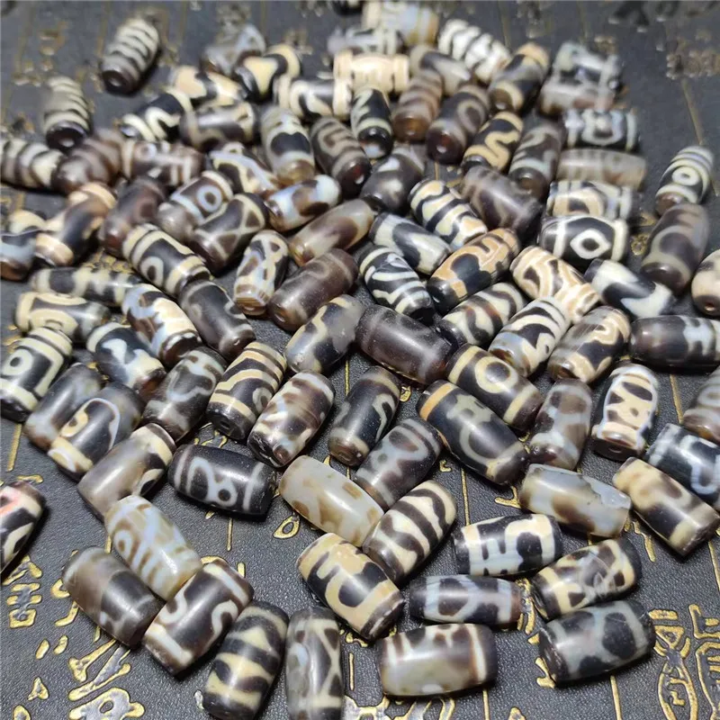 

50pcs/lot A Great Quantity DZi Bead 12mm*23mm Dzi Beads Amulet Collection Jewelry DIY Beads free shipping