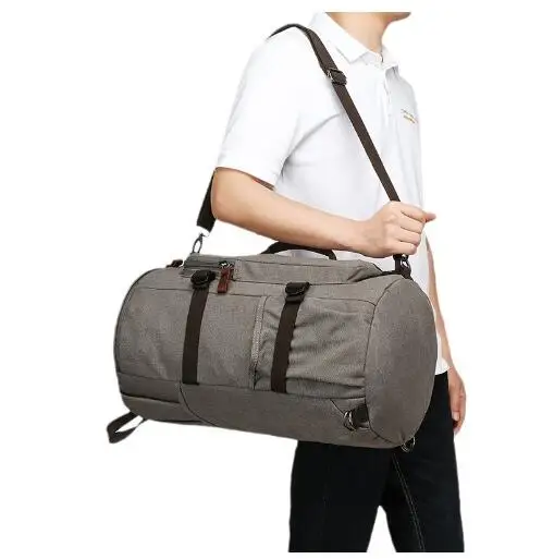 Men Bucket Backpack Canvas Shoulder barrel Backpack Bag Laptop Bags Large Capacity  backpack Men Canvas travel Luggage backpack