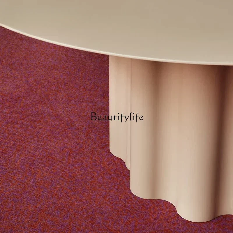 نمط جديد كريم الرياح الصخور بلاطة طاولة مستديرة صغيرة عادية ضوء فاخر طاولة المفاوضات المستديرة ss 8617 #4