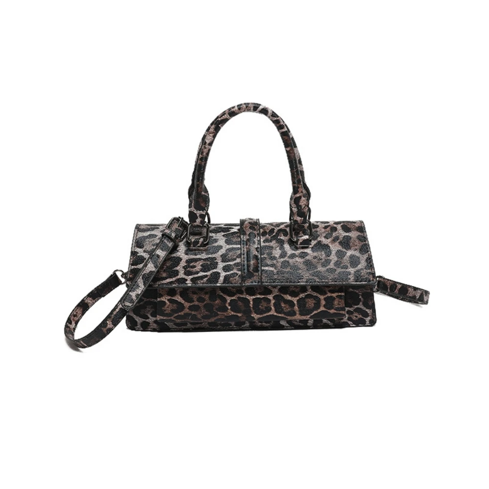 

Cross Shoulder Bag Women's Bag Fashionable Leopard Print Crossbody Handbag Single Shoulder Bag Small Square Bag PU Soft Bag