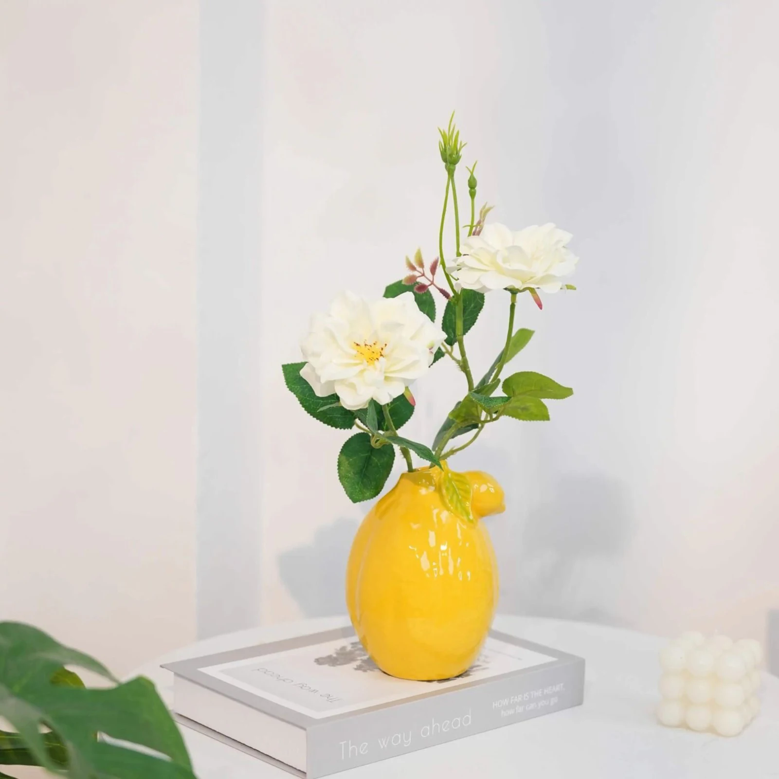 Lemon Ceramic Vase Nordic Ins Feng Shui Cultivation Flower Vase Home Fresh Desktop Decoration Crafts Home DIY Decor