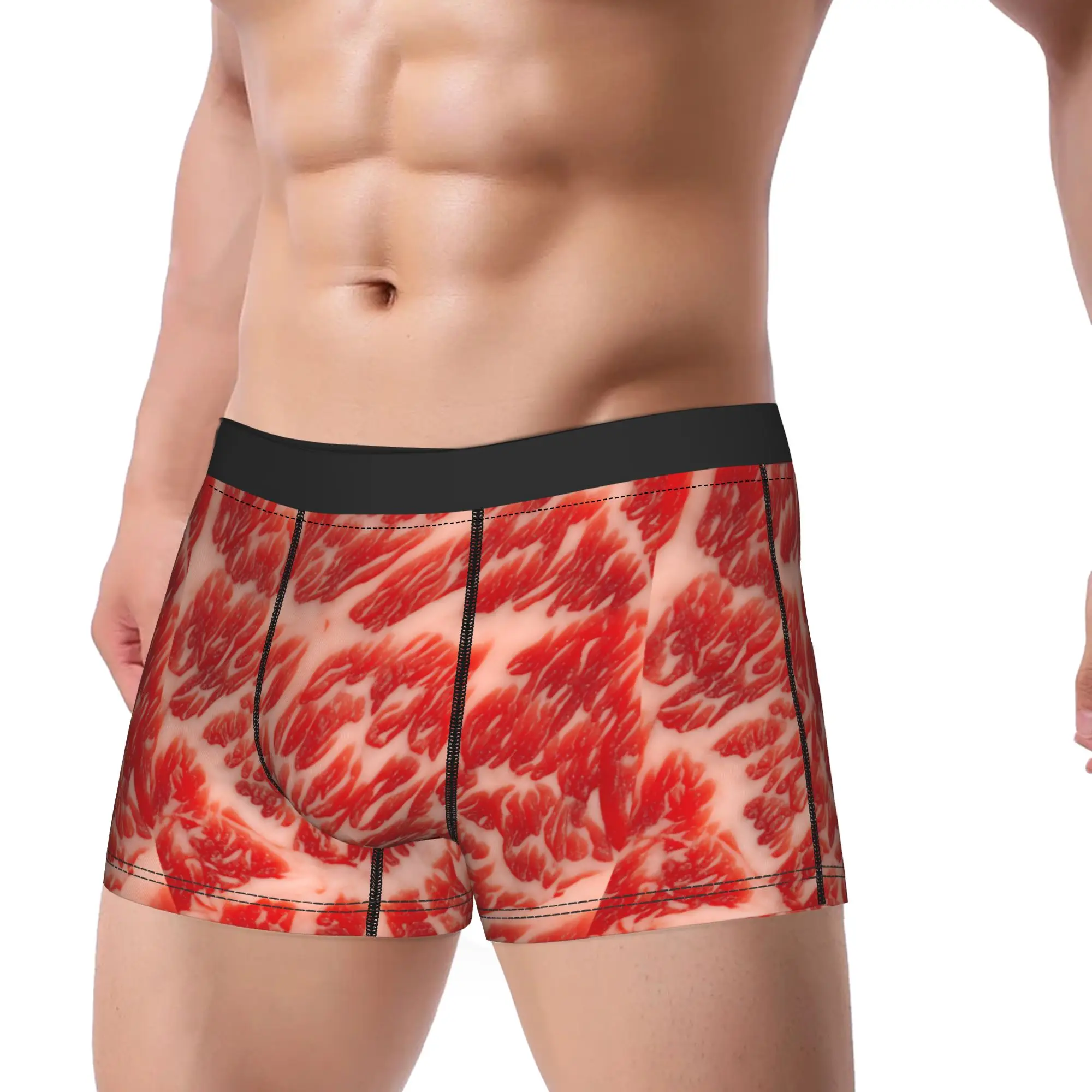 

Мужские трусы с принтом под кожу, комфортные шорты-боксеры с 3D-мешочком, большие размеры