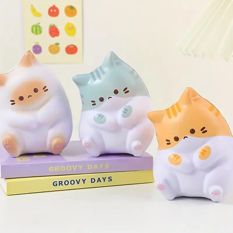 

1Pc Adorable Cartoon Cat Squeeze Toys for Kids Adult Soft Pinch PU Slow Rebound Balls Pop Fidget Toys Halloween Christmas Gifts
