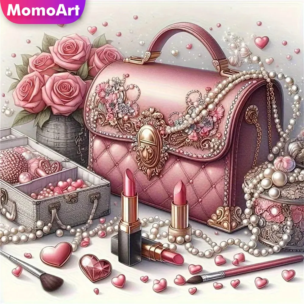 Momoart 5D DIY Diamond Painting Bag Landscape New Arrival Diamond Mosaic Lipstick Picture Rhinestones Embroidery Decor for Home