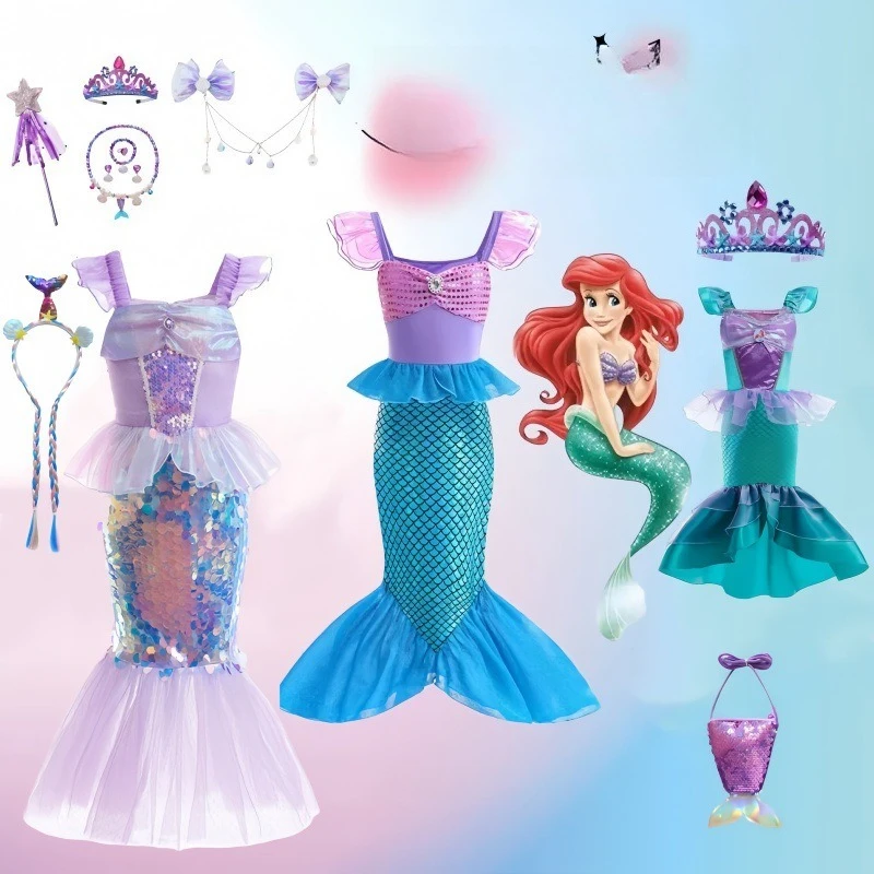 يوم رياض الأطفال، فستان حورية البحر للفتيات الكبيرات، فستان عرض الأميرة لأعياد ميلاد الأطفال