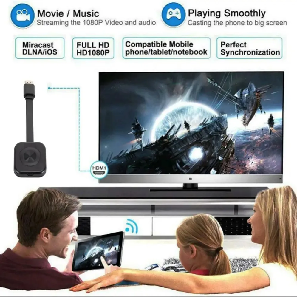 GRWIBEOU Wireless 1080p compatibile con HDMI TV Stick ricevitore Display Wifi per Miracast Screen Mirror TV Dongle supporto HDTV per IOS