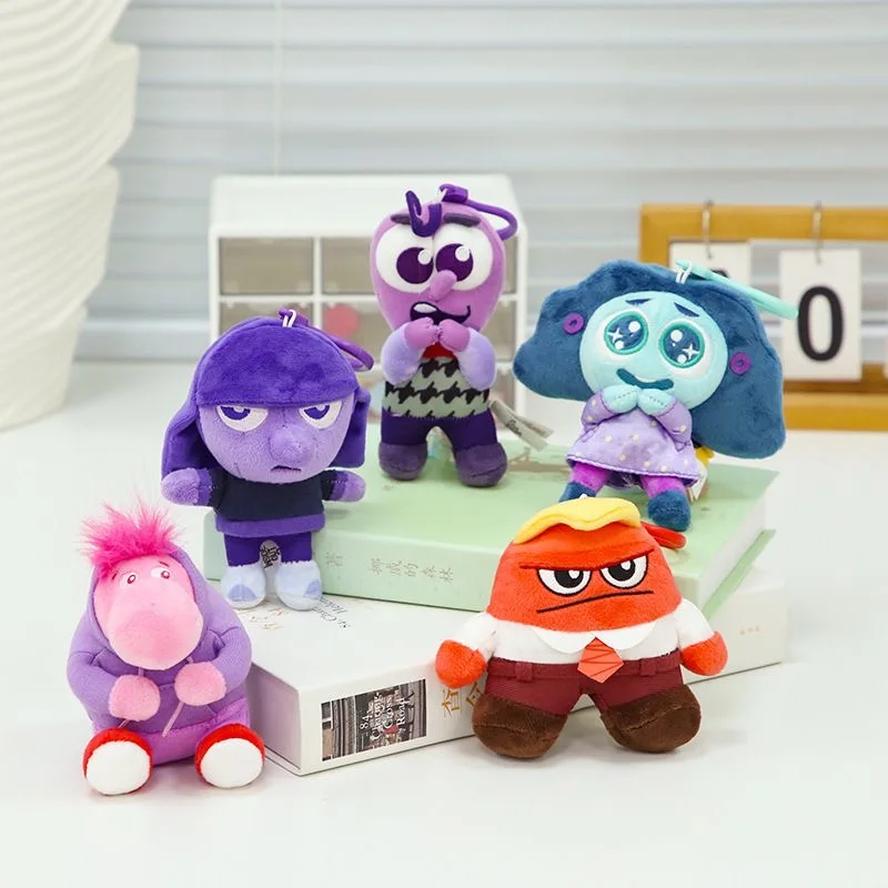 Cute Inside Out Plush toy pendant cartoon Disney anime Doll backpack pendant kawaii Joy Sadness keychain girl's birthday gift