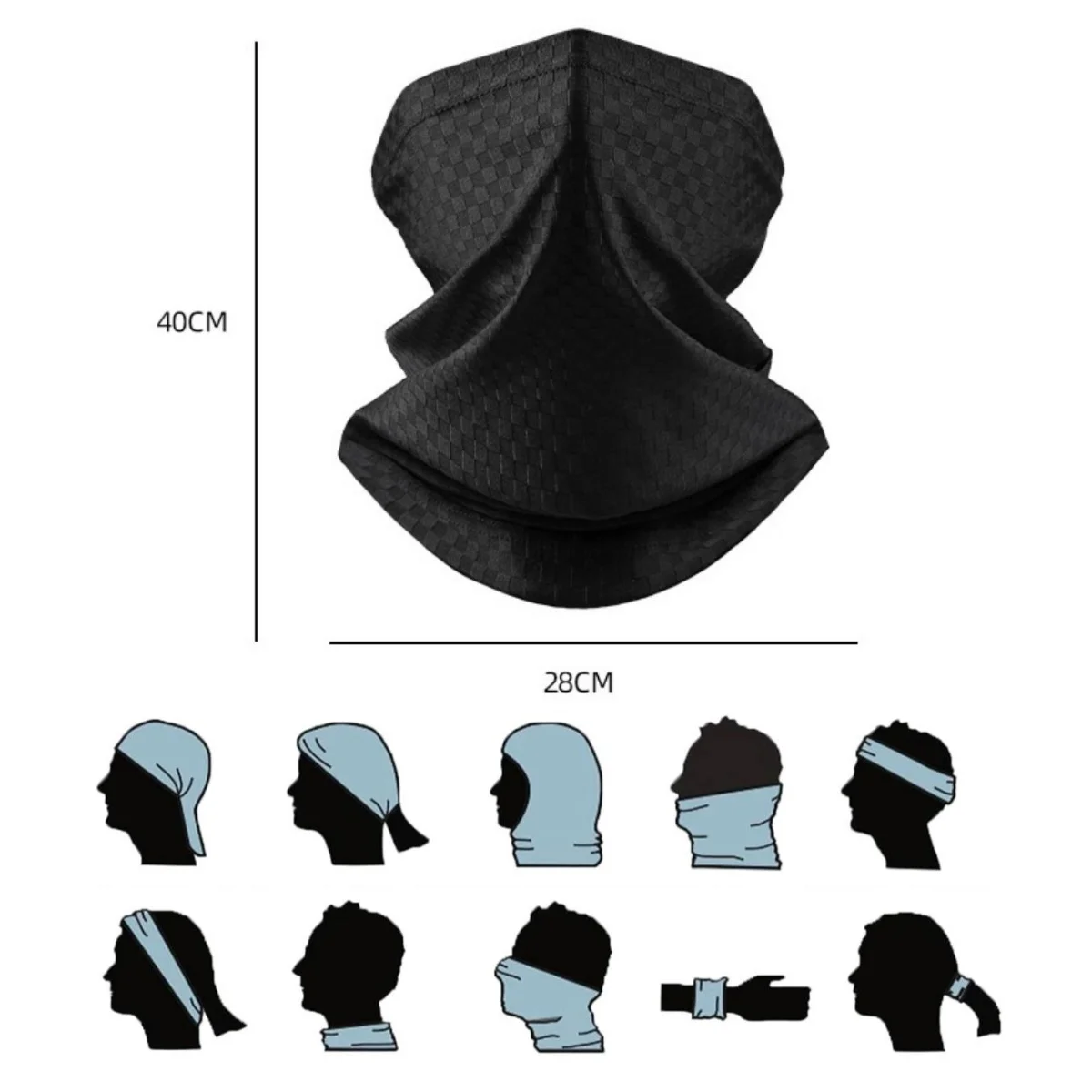قناع وجه منقوش للحماية من الأشعة فوق البنفسجية من قماش الحرير الجليدي للجنسين - متعدد الاستخدامات للقيادة وصيد الأسماك وتسلق الجبال - حماية من الشمس