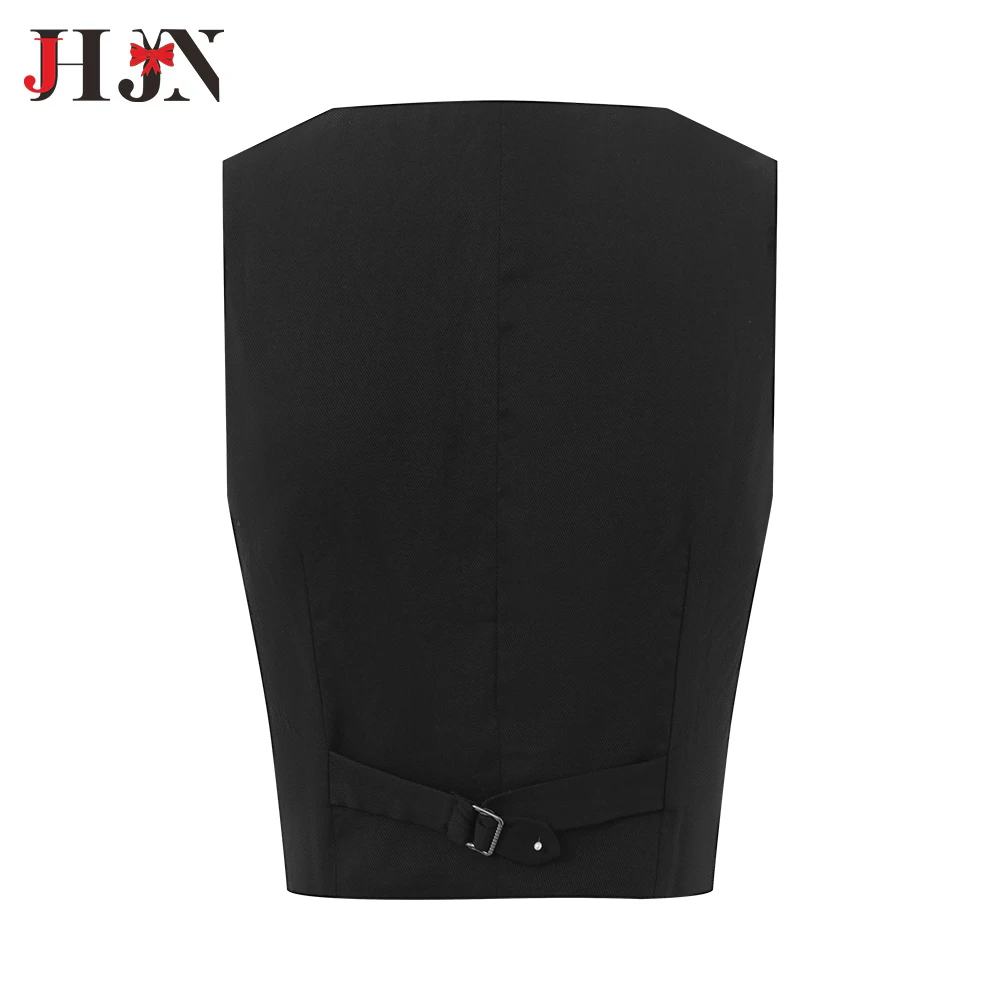 JHJN Women Vests New Suit Casual Sleeveless Solid Color Outerwear Black Tops Korean Fashion Short Section Single-Breasted Coat