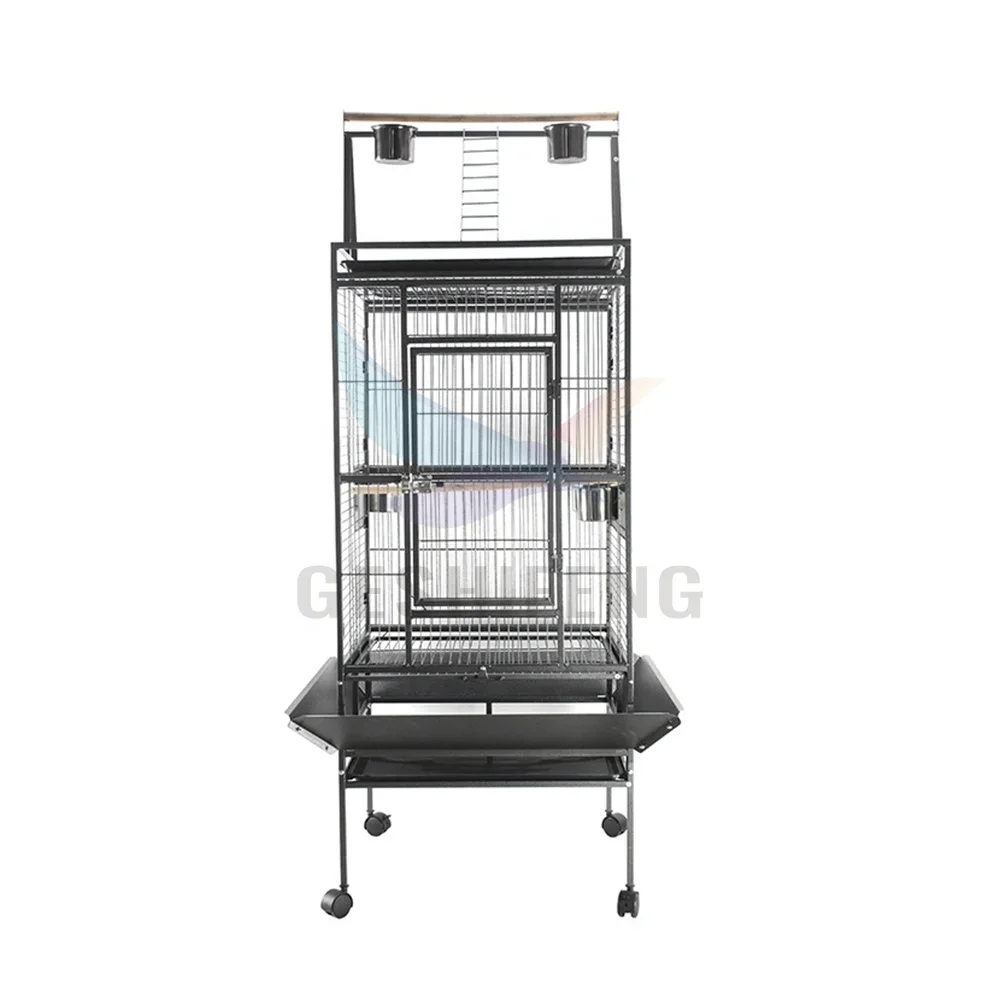 Hot selling metal square tube large high quality parrot bird cage with Roof breeding Cage