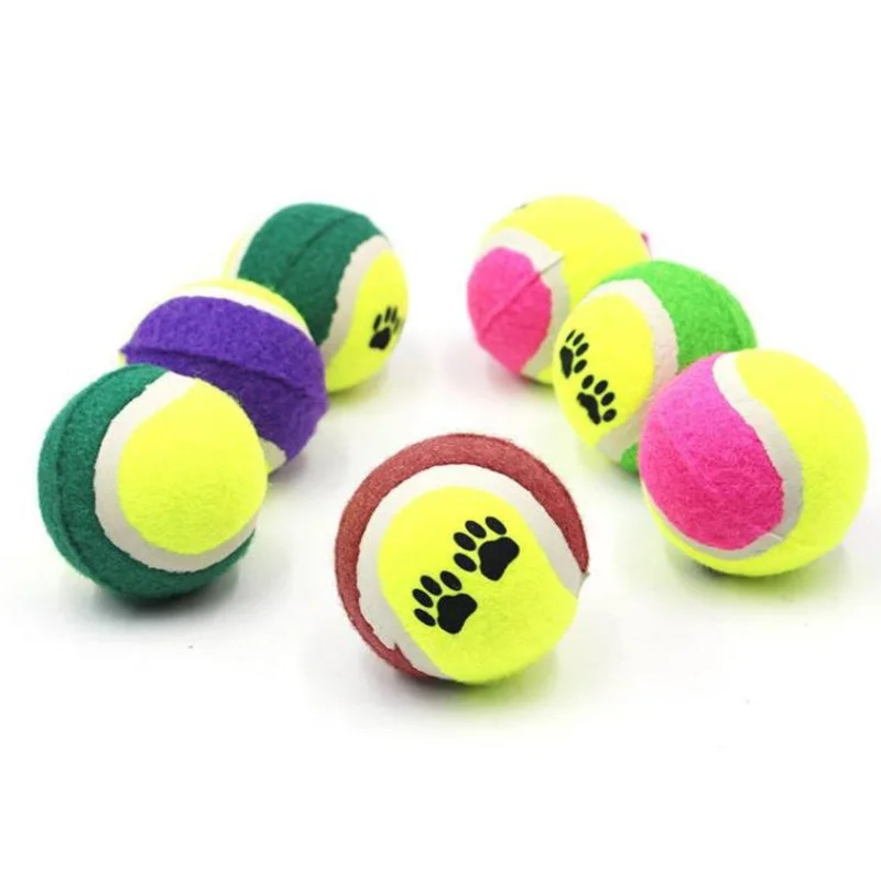 100pcs Candy Color Dog Toy Tennis Balls Run Catch Throw Play Toy Chew Toys Pelotas De Tenis Para Perros