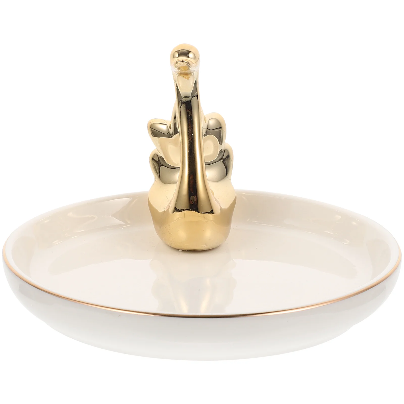 Stylowa ceramiczna taca na biżuterię w kształcie łabędzia, organizer na naszyjniki dla kobiet, talerzyk na biżuterię, dekoracja na biurko, prezent urodzinowy.