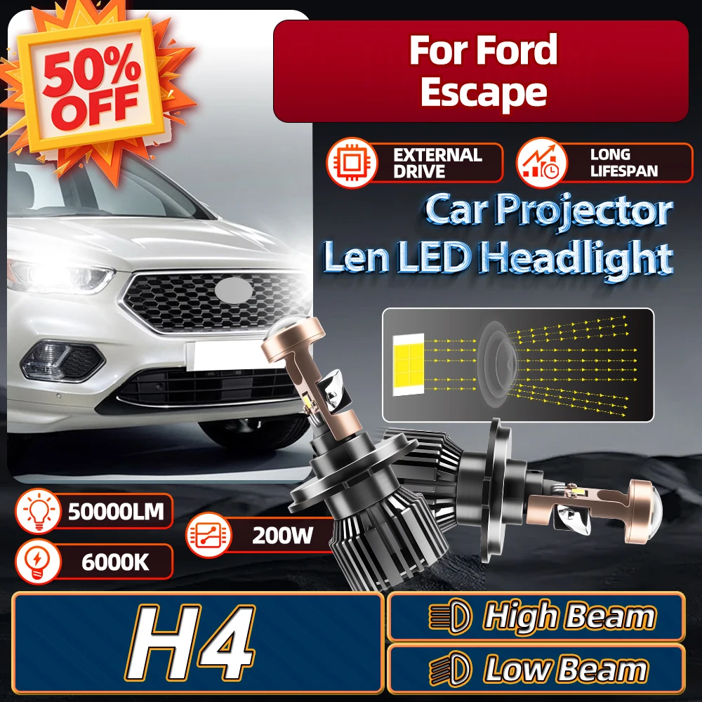 

ROADSUN для Ford Escape 2001 2003 2004 200 Вт автомобильный проектор Len светодиодная лампа для фар Turbo Canbus фара ампула внешний привод