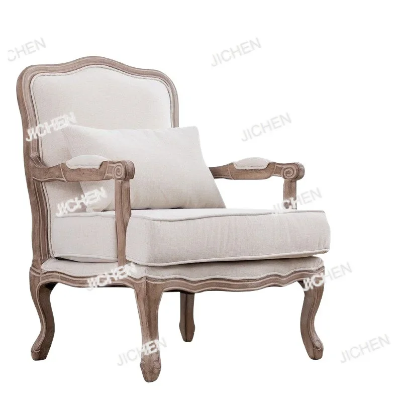 XQ أريكة كرسي الاستجمام الفرنسي الشمال شقة صغيرة النسيج عالية الظهر كرسي ضوء فاخر البراز الأمريكية القديمة واحدة الأوروبية Pasto