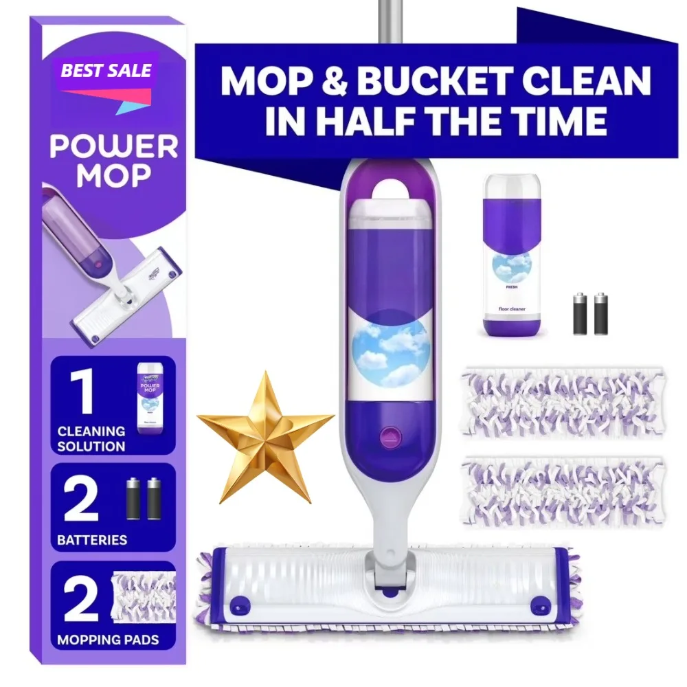 

Электрическая швабра-распылитель для уборки пола: для плитки, винила, ламината, дерева. С моющимися насадками. Принадлежности для уборки твердых полов в доме.