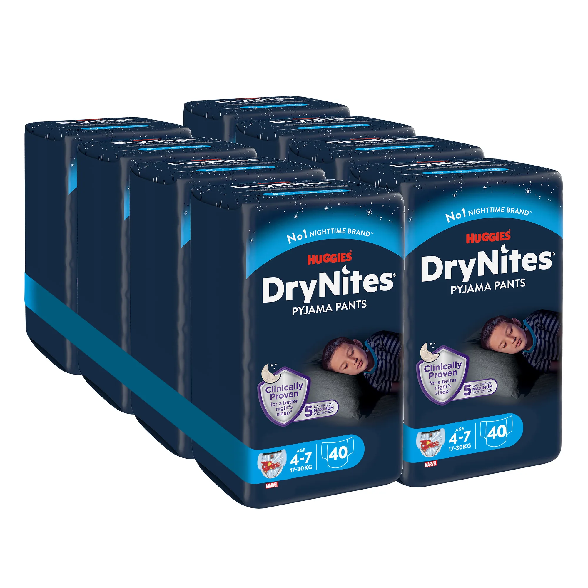 HUGGIES DryNites Boy 4-7 Years (17-30kg) 8x10 PCs