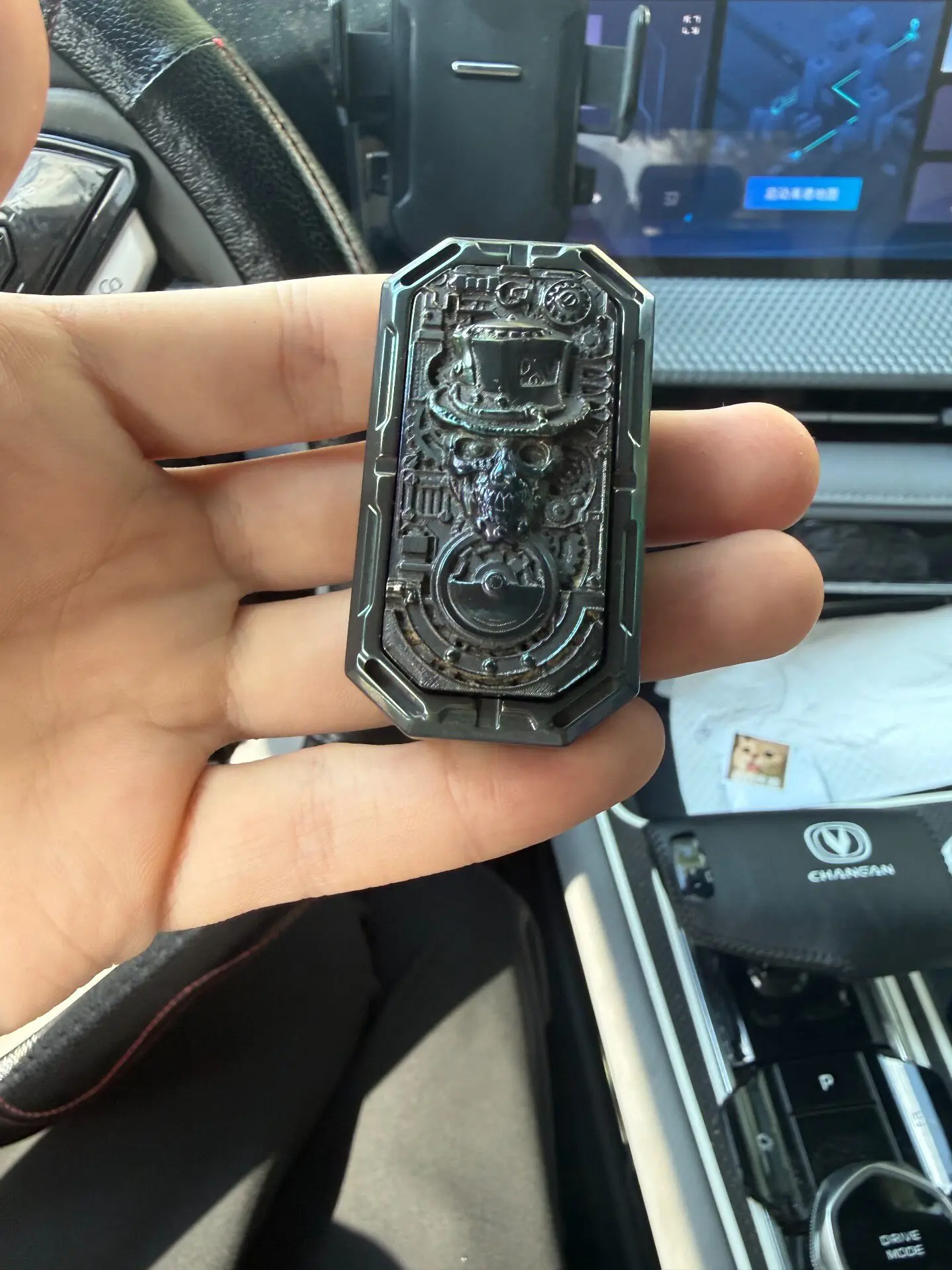 Used EDC EJH Liu Chu rules zirconium color main body plus zirconium skull patch push card edc decompression toy