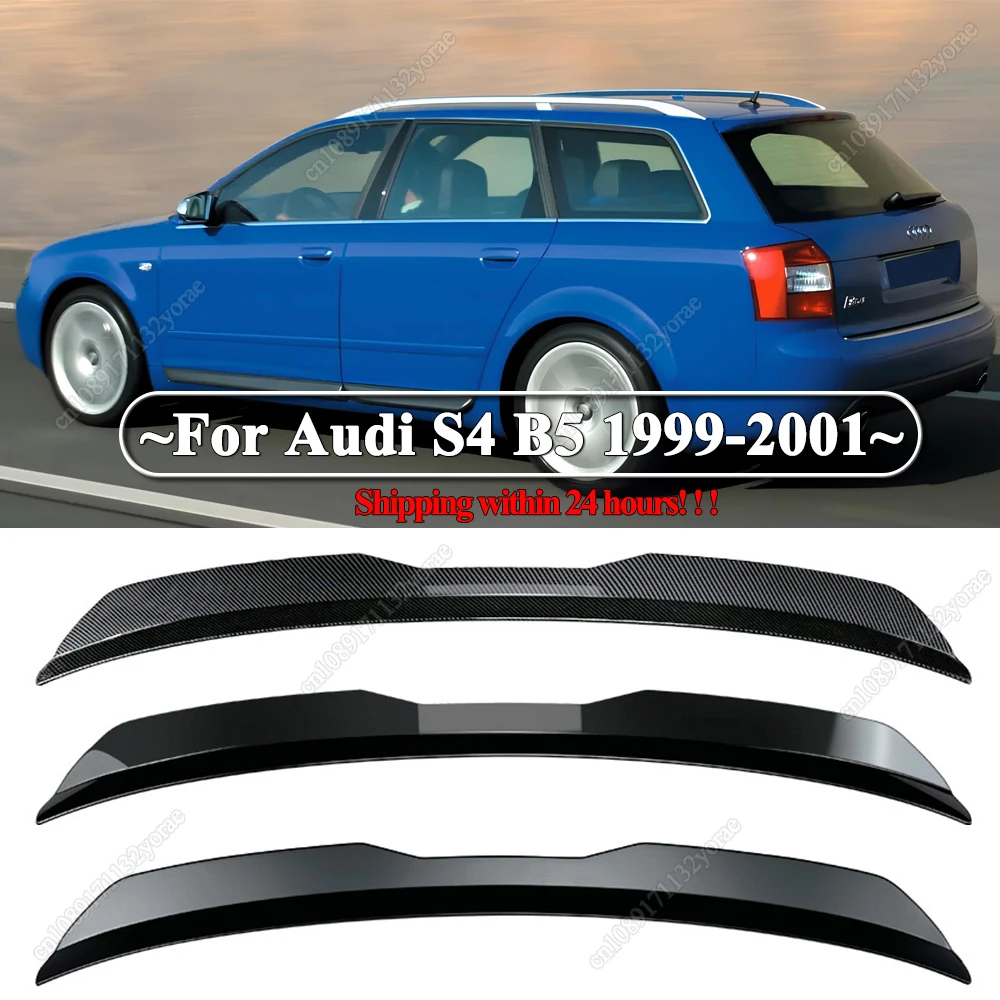 

Для Audi S4 B5 1999-2001 автомобильный задний спойлер на крышу, крыло, комплект кузова, глянцевый черный ABS, тюнинг, украшение на заднее крыло, новое