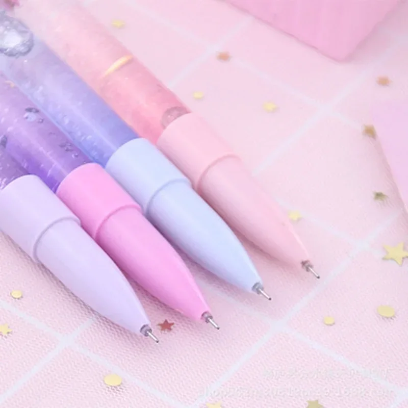New Drift Sand Glitter Crystal Ballpoint Pen 2Pcs Cute 0.5mm Multicolor Creative Design Kids Gift School Stationery Supplies
