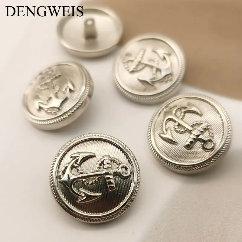 Round Gold Metal Buttons Designer style Alloy Women\'s Windbreaker Coats Decorative Designers DIY Sewing Buttons Wholesale 10pcs