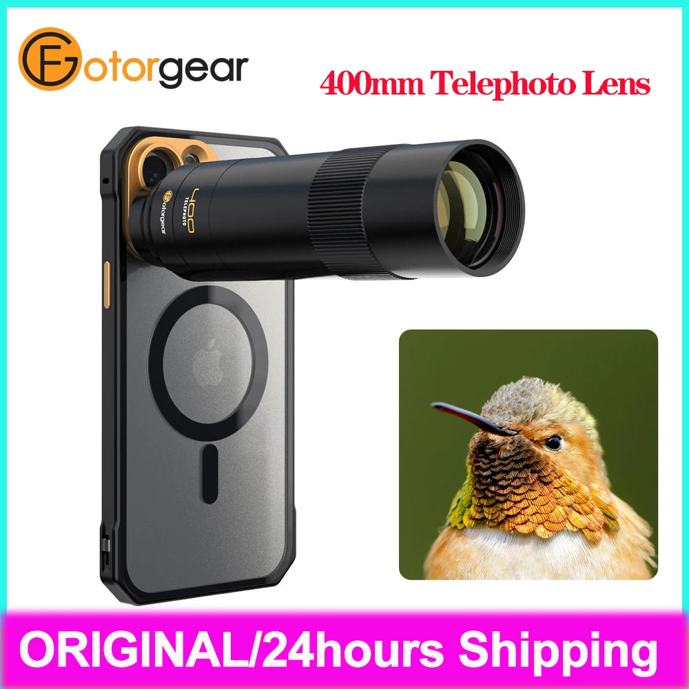 Fotorgear 400mm Telephoto Lens For Smartphones Universal Lens Mount For iPhone 15 Series iPhone 14 iPhone 14 Plus Photography