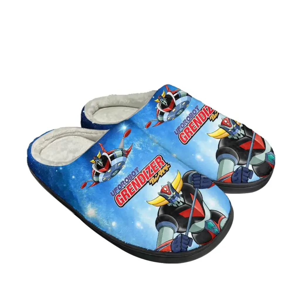 

Популярные домашние хлопковые тапочки с рисунком НЛО и роботом Grendizer, персонализированные мужские и женские плюшевые сандалии, повседневная теплая обувь, термотапочки