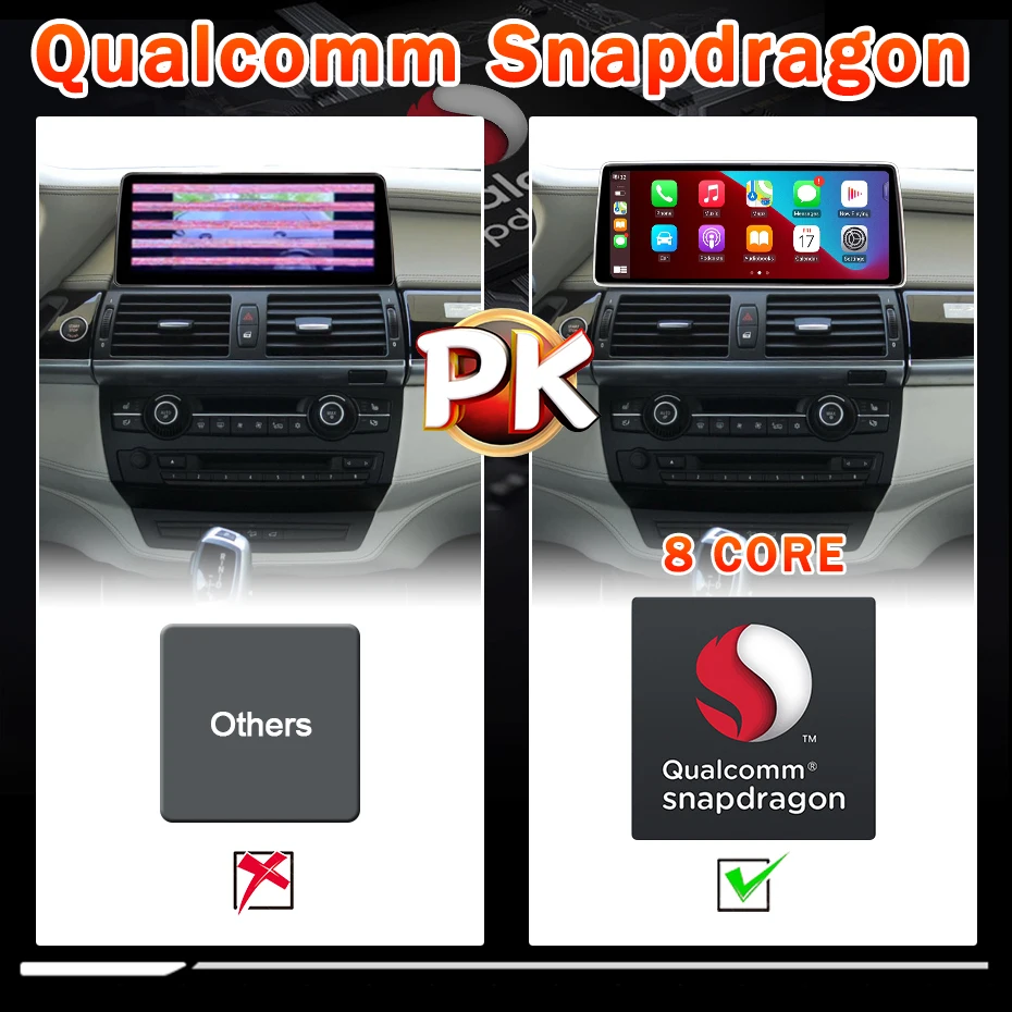 8-Kern Snapdragon Wireless CarPlay Android 15 Auto-Radio-Stereo für BMW X5 E70 X6 E71 2007-2013 Multimedia-Player Bildschirm GPS – Detail 10